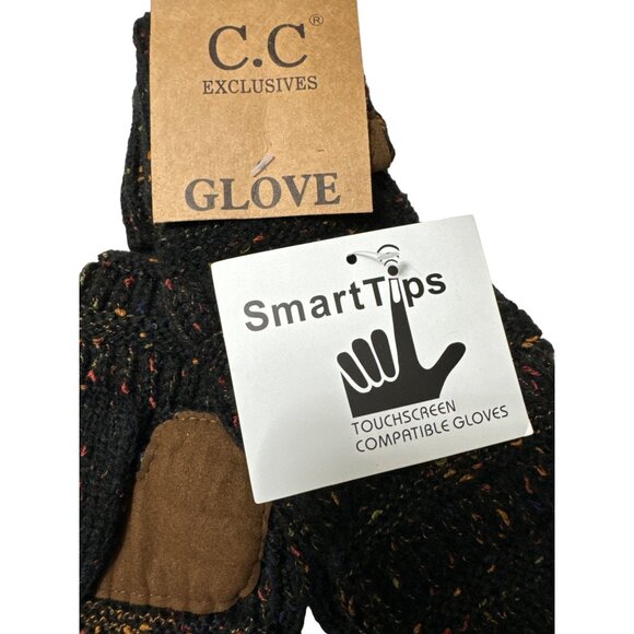 2 X C.C Exclusives SmartTips Touchscreen Women Gloves Leather Patch Texting Tech - Picture 7 of 10